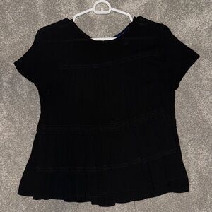 Blue Rain Black Blouse